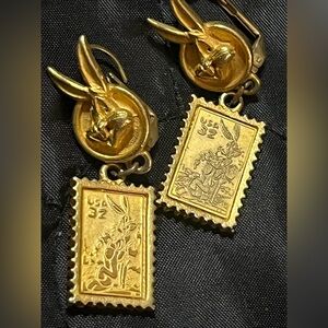 Iconic Bugs Bunny featured on Postage Stamp Design Earrings